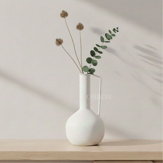 Vază Decorativă Metalic Ecru 14x14x26.5cm 1buc