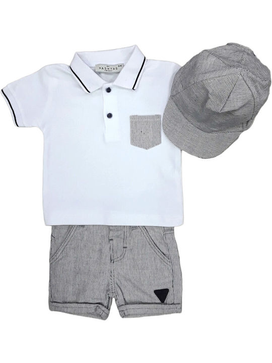 Hashtag Kids' Set with Shorts Summer 3pcs Grey ...