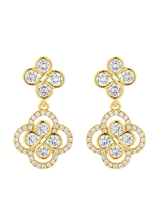 Breeze Earrings made of Silver Gold Plated with Diamond