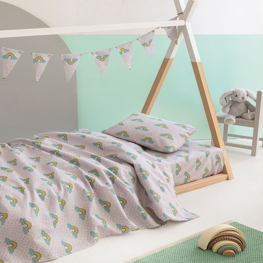 Palamaiki Sheet Set Semi-double Flannel 100% Light Grey 170x265cm 3pcs