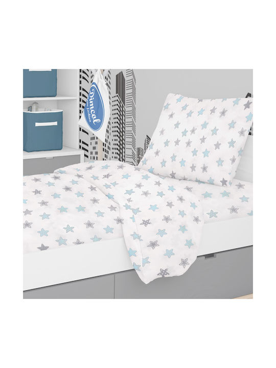 Dimcol Sheet Set Single Cotton Sky Blue 160x240cm 3pcs