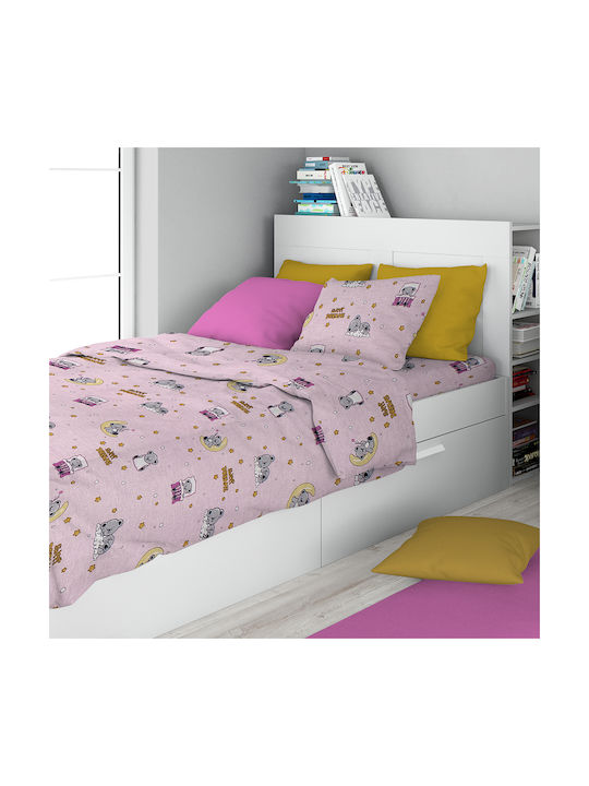 Dimcol Sheet Set Single Cotton Sweet Dreams Pin...