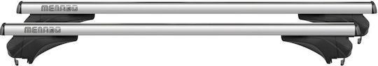 Menabo Aluminum Car Roof Bars for Volkswagen Touareg 5D 2018 Set with Roof Rack Legs Silver