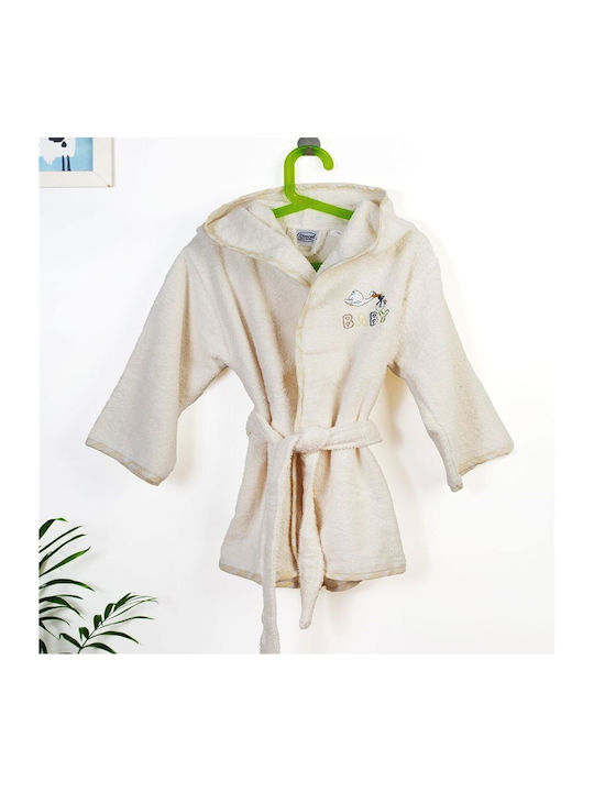 Dimcol Kids Hooded Bathrobe Ecru-yellow