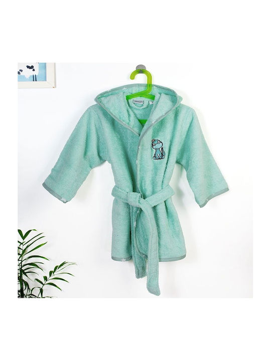 Dimcol Kids Hooded Bathrobe Mint