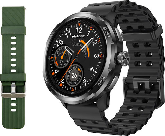 Ulefone Armor Watch Pro 48mm με Παλμογράφο (Μαύρο - M/L)