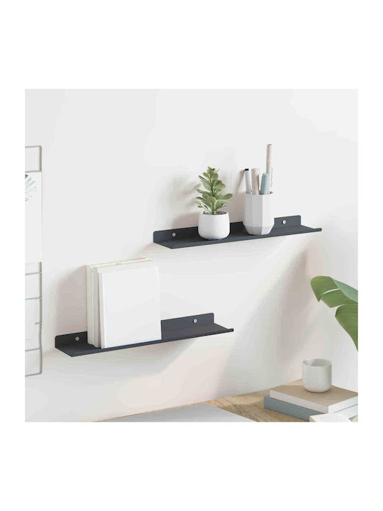 Shelves Wall Charcoal 2pcs 40x9x2.5cm