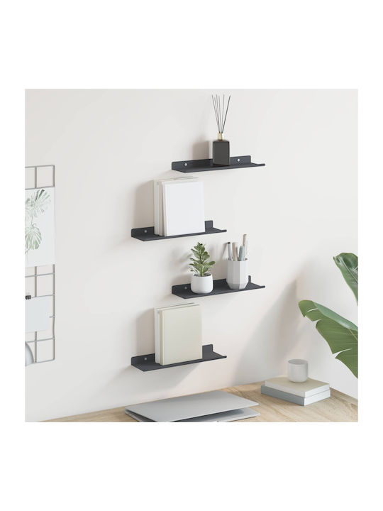 Shelves Wall Charcoal 4pcs 30x9x2.5cm