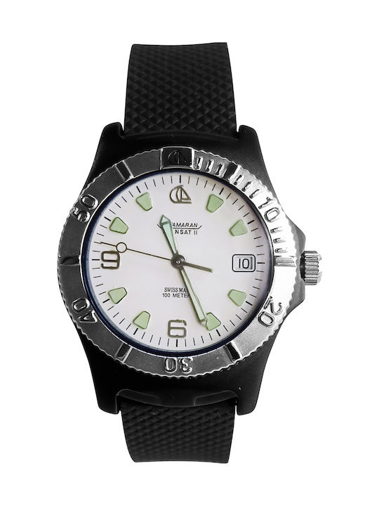 Catamaran Men's Watch 39.5mm Battery with Black Rubber Strap