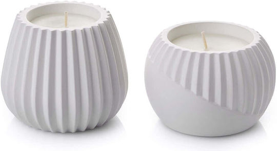 Aberto Design Lumânare Decorativă Borcan Albă 10cm 2 Bucăți