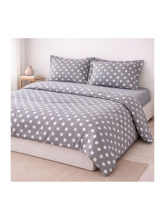 Marwa Sheet Sets Queen 240x260cm. Gray Polka Do...