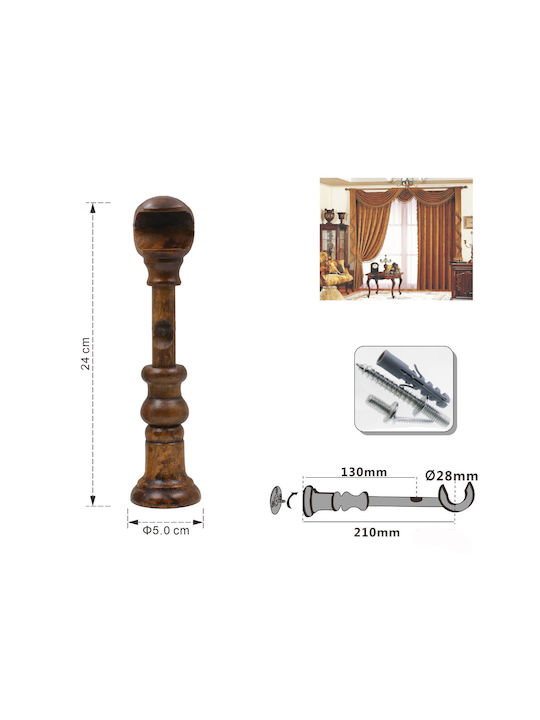 Galifas Curtain rail base Wall Bronze 1pcs