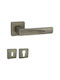 Viobrass Pair Middle Door Lever with Rosette with Mouthpiece Antique Nickel