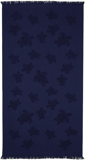 Vilebrequin Beach Towel Light Blue with Fringes