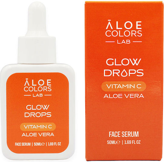 Aloe Colors Glow Drops Soothing & Moisturizing Serum Face with Vitamin C & Hyaluronic Acid for Detoxification & Radiance 50ml