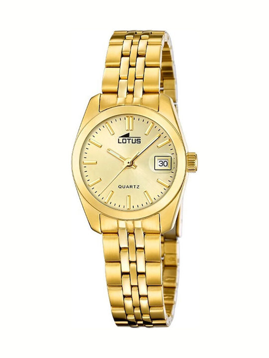 Lotus Watches Γυναικείο Ρολόι Μπαταρίας με Χρυσ...