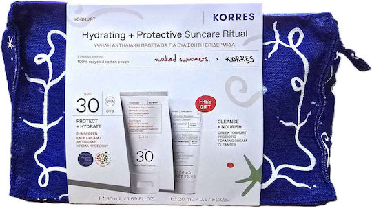 Korres Yoghurt Σετ με Αντηλιακό Προσώπου & Νεσεσέρ SPF30 3τμχ