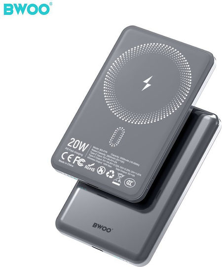 BWOO P79 MagSafe Baterie Externă 5000mAh 20W Power Delivery Gri
