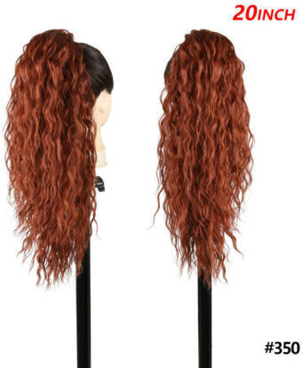 Gkm Ponytail Human Hair Keratin Kanekalon No Frizz No Shine No Tangle Curly Nest System 50cm Code #350