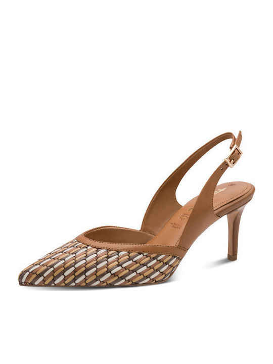 Tamaris Anatomic Leather Pointed Toe Tabac Brow...