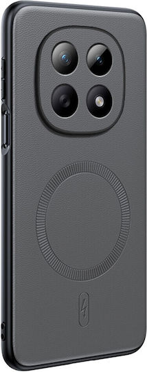 Ultra Hybrid Magsafe Leather Coated Camera Protect Θήκη Xiaomi Redmi Note 15 4g Grey
