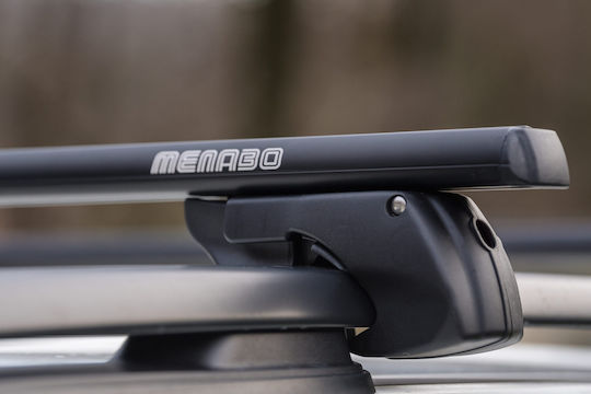 Menabo Aluminum Car Roof Bars Sherman Black 120 Cm Black Color Mazda Premacy 5 Doors 2008>2013 Raised Rails Parallel Bars Set 2 Pieces 12280/mb Mp.12280/mb-170