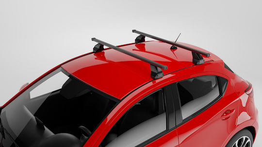 Menabo Complete Set Car Roof Bars Iron Omega M 112 Cm Black BMW Series 1 E87 5 Doors 2004>2011 2 Pieces 10490 Mb+12670 Mb Mp.bm.12670/mb-omg-2
