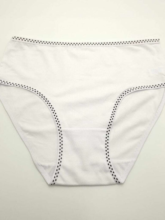 Topaki Cotton High Waist Women's Briefs White