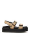 Bigmona Women's Flat Sandals with Strap Flatforms in Beige Color
