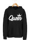Hanorace Tipar Queen Hood911 Negru