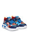 Παιδικά Sneakers Ανατομικά με Σκρατς & Φωτάκια Μπλε