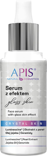 Apis Natural Cosmetics Glass Skin Хидратиращ Серум за Лице с Πανθενόλη за Блясък и Освежаване 30ml