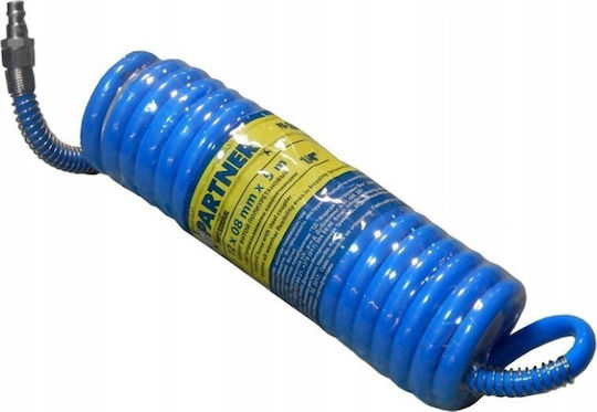Partner Spiral Polyurethane Air Hose 8mm X 5m Quick Couplings Maximum Pressure 15bar