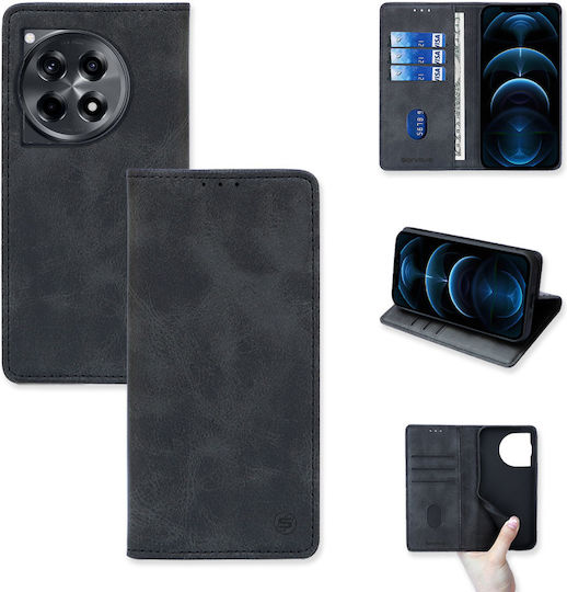 Калъф Портмоне Vintage Magnet Wallet Sonique OnePlus 12R 5G Черен