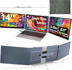 Tragbarer Erweiterbarer Monitor Laptop Qova 14-Zoll Dual Screen Erweiterung Ips Full Hd 1920 × 1080 100% Srgb 300 Nits Großes 16:9 Bildschirm Bildschirmverlängerer Kompatibel mit 11.6–15.7” Laptops Faltbar Kompatibel mit Ios Android Windows Mac