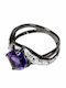 Inel Argint Ametist Natural Zircon Marimea 11.5