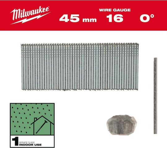 Milwaukee Știfturi 16g 45mm 0° M18 Fn16gs 2500 buc