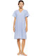 Pink Label Sommerliches Damen-Nachthemd Hellblau