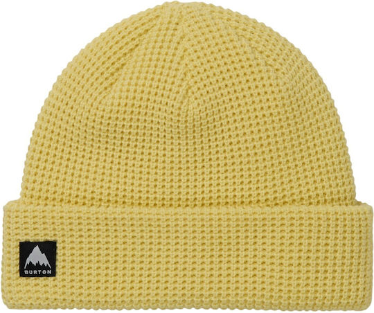 Recycled Waffle Beanie Beanie Knitted in Yellow color