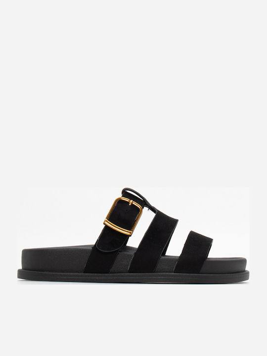 Flache Sandalen für Damen Flatforms in Schwarz Farbe