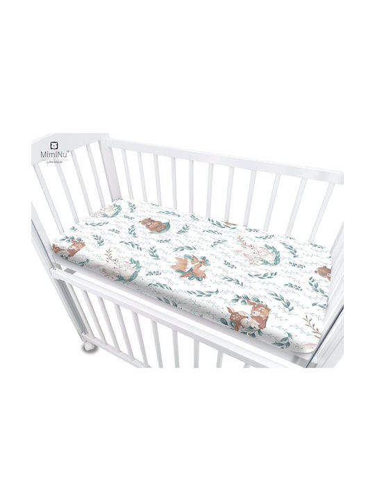 MimiNu Cearșaf pentru bebeluși Pentru Cradle Bumbac cu Cauciuc Bej 83x50buc