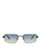 Carito Unisex Sunglasses with Black Metallic Frame and Light Blue Lens SZ-3618 c2