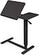 Height-adjustable Table Pneumatic Lift 80x40 Cm Two-part Top Tiltable + Foldable Storage Wheels 66–90 Cm C-shaped Base Bed Sofa Onuvio Black
