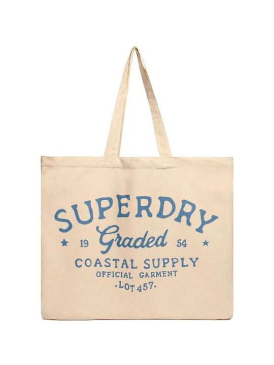 Superdry Fabric Women's Tote Handbag Beige