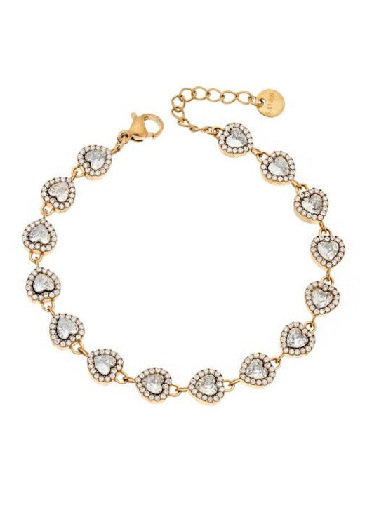 Senza Women's Bracelet with design Heart Gold P...