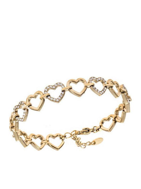 Senza Damen Armband mit Design Herz Vergoldet