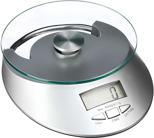 Avizar Cântar Digital 5kg Patiserie Tavă din Sticlă Termorezistentă Argintie