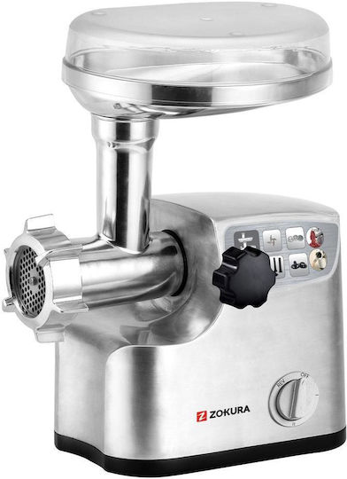 Zokura Z1242 Elektrischer Fleischwolf 2000 W 1,2 Kg Min Silber