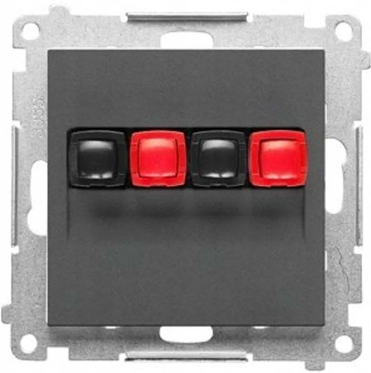 Simon 55 Priză Difuzor Modul Dublu Secțiune Fir Intrare Ieșire 2.5 Mm2 Grafit Mat Tgl2.01/116
