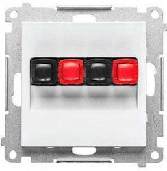 Simon 55 Priză Difuzor Modul Dublu Secțiune Fir Intrare Ieșire 2,5 Mm2 Alb Mat Tgl2.01/111